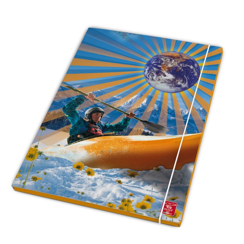 Папка с ластик и 3 капака PIGNA Dream sport , А4, картон с UV лак