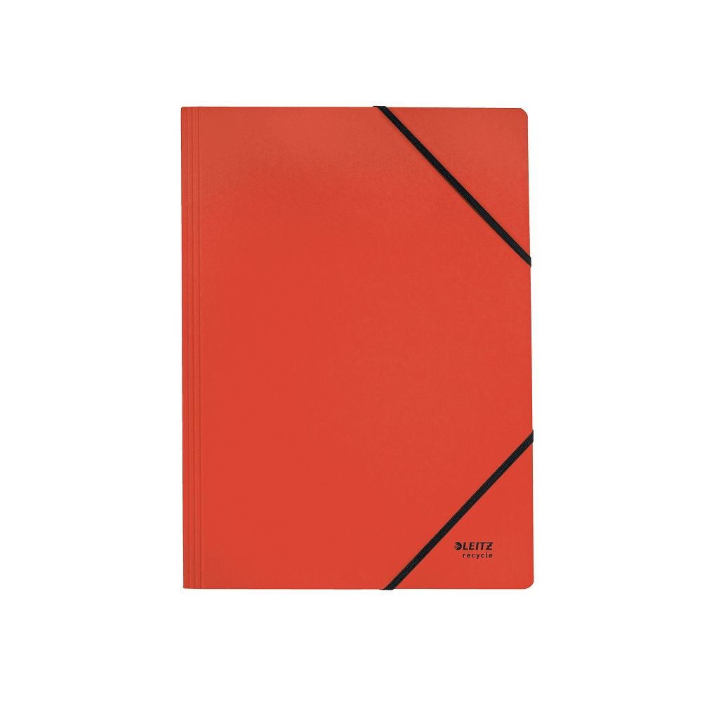 Папка с ластик LEITZ Recycle, A4, рециклиран картон 430 г, червена