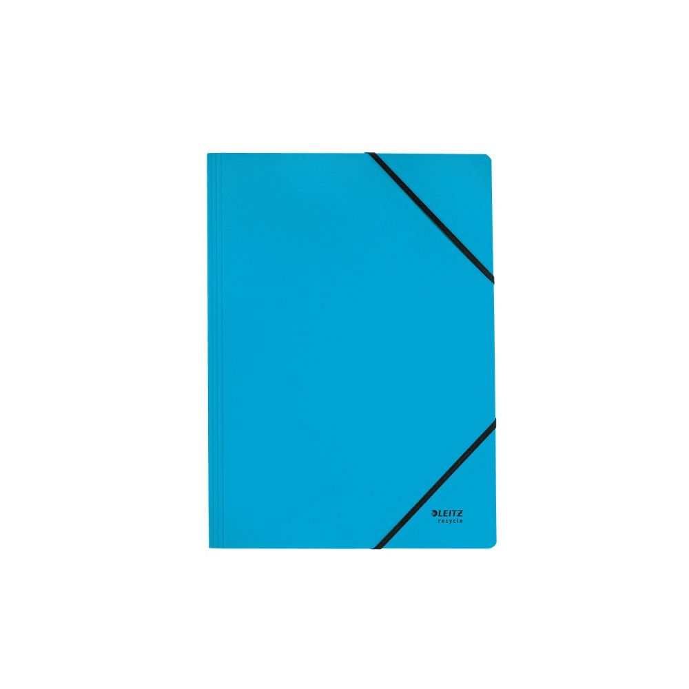 Папка с ластик LEITZ Recycle, A4, рециклиран картон 430 г, синя