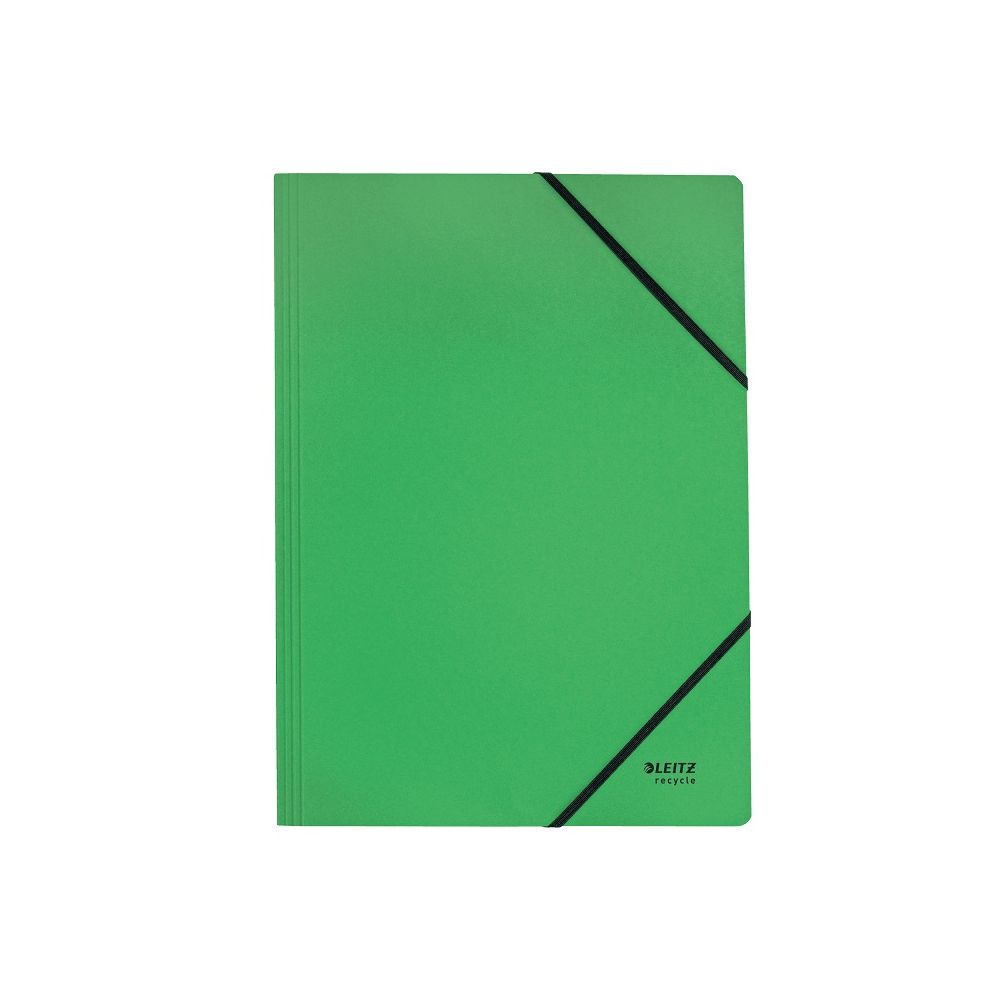 Папка с ластик LEITZ Recycle, A4, рециклиран картон 430 г, зелена