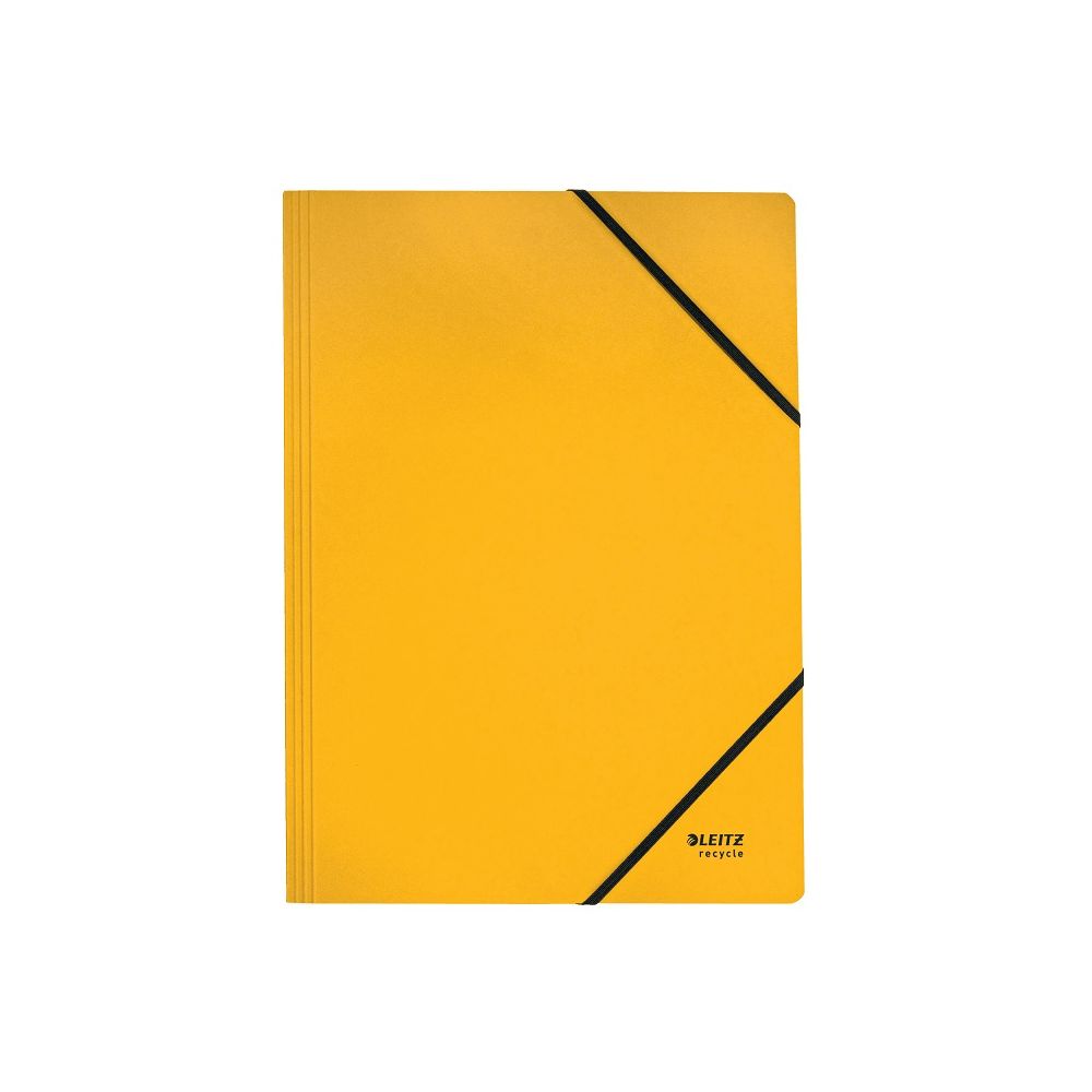 Папка с ластик LEITZ Recycle, A4, рециклиран картон 430 г, жълта