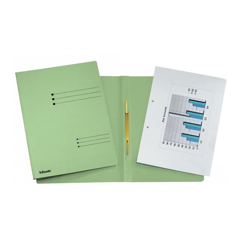 Папка с машинка Esselte, A4, Manila картон, зелена