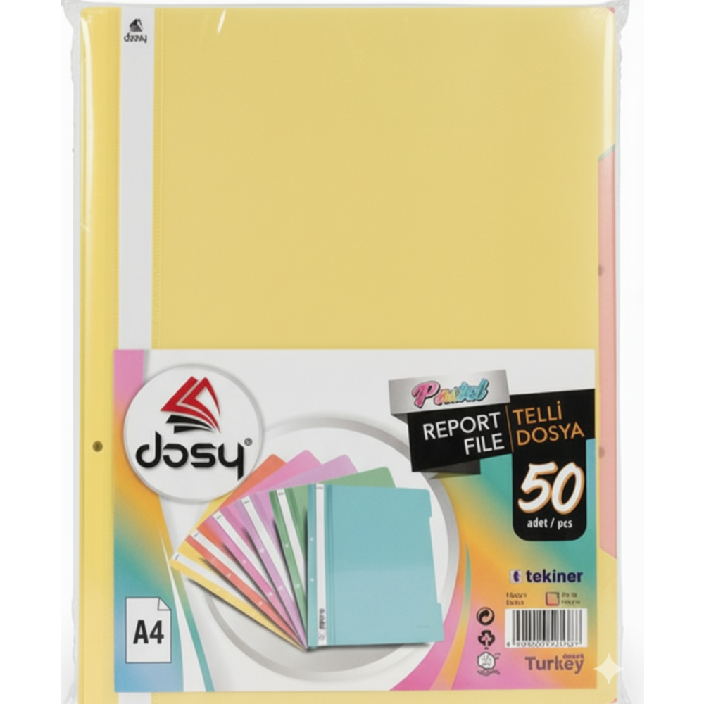 Папка с машинка и перфорация DOSY Pastel A4, PP, 180 mic, ванилия