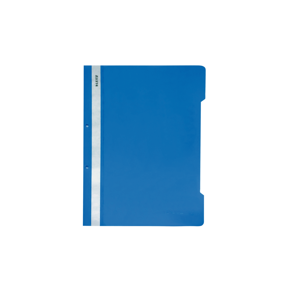 Папка с машинка и перфорация LEITZ, A4, PP 170 mic, кристал, светлосиня