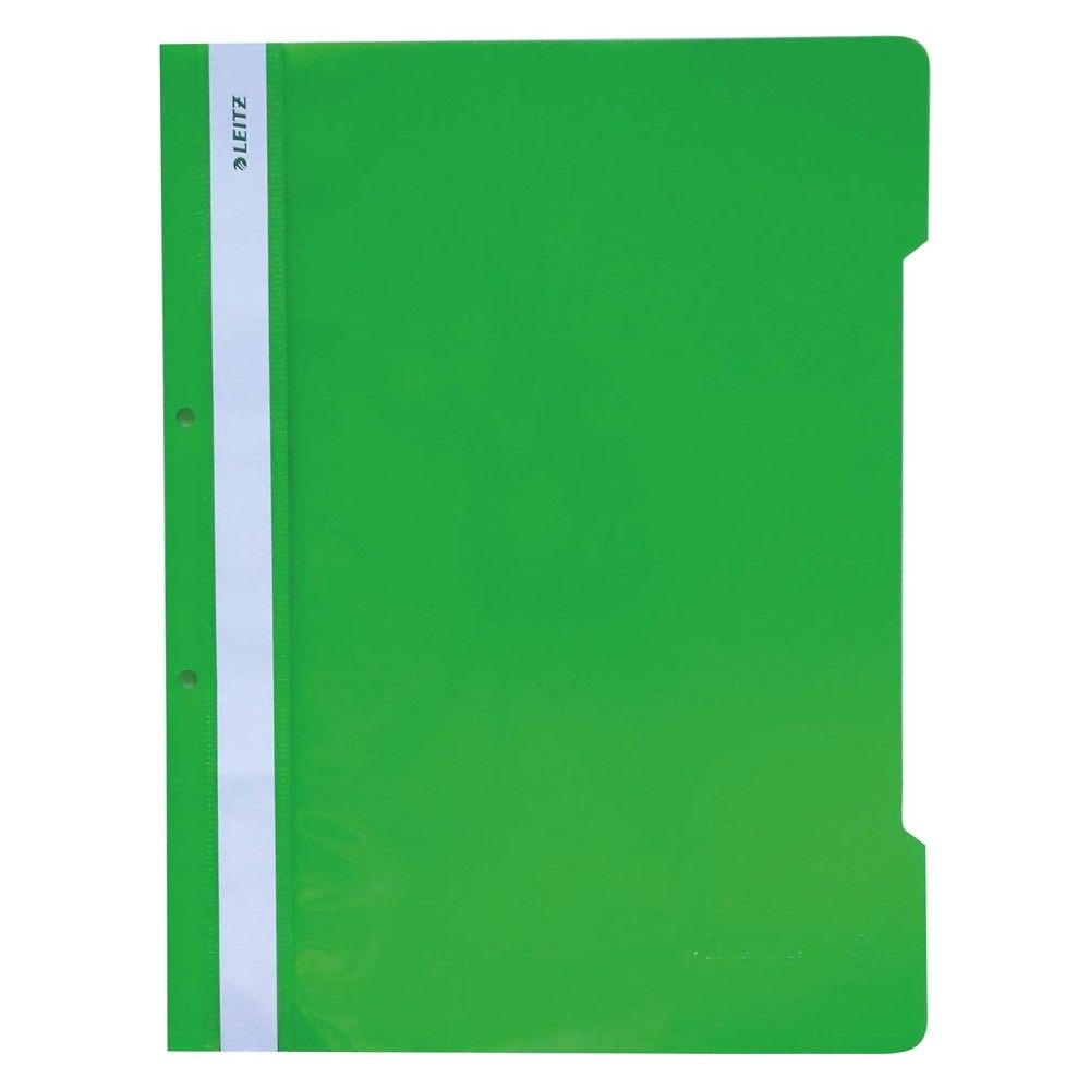 Папка с машинка и перфорация LEITZ, A4, PP 170 mic, кристал, зелена