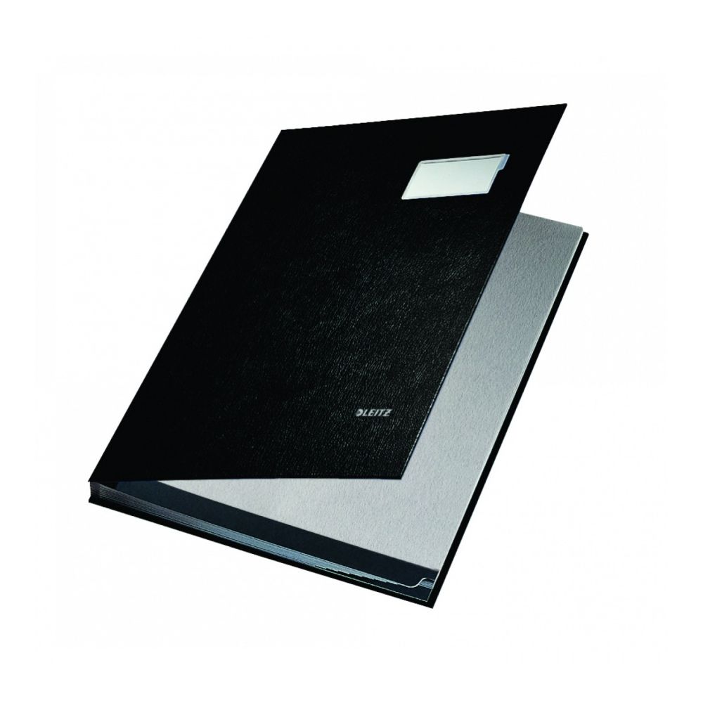 Папка за подписи LEITZ, 240х340 мм, A4+, рециклиран картон 700 г с РР фолио, 10 отделения, черна
