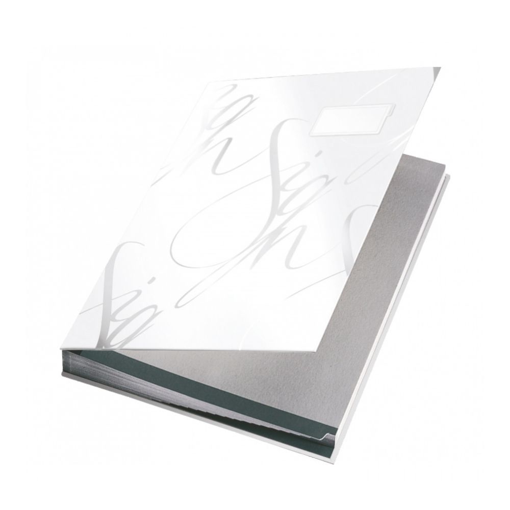 Папка за подписи LEITZ, 240х340 мм, A4+, рециклиран картон 700 г с РР фолио, 18 отделения, сива