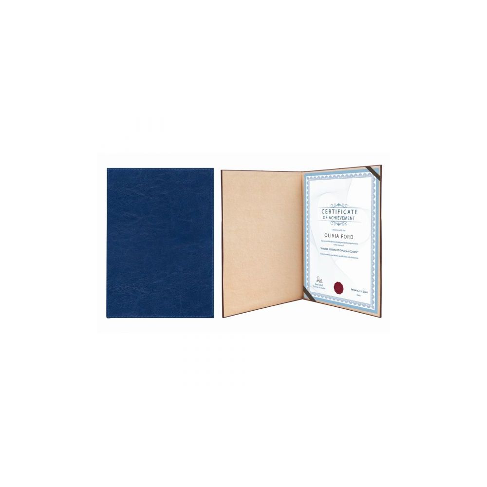 Папка за сертификати LASTVA Certificate A4+, 230x320 мм, PU термокорица, синя