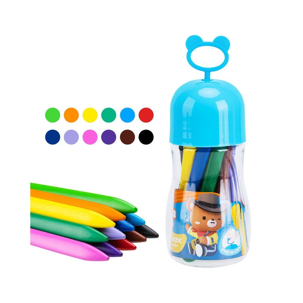 Пастели пластик Deli Color Kids EC222-12, ф 8 мм, 106 мм, 12 цвята, в PP тубус