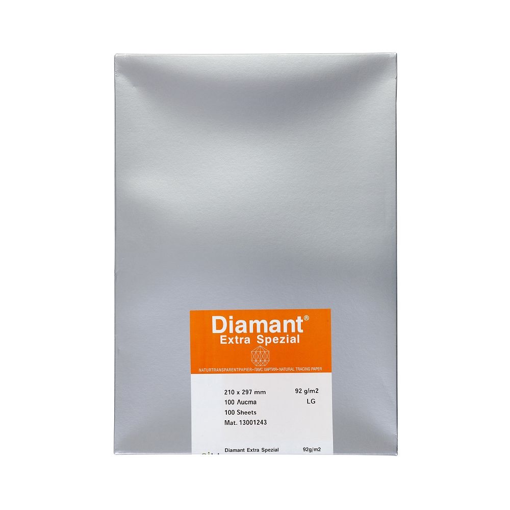 Паус хартия SiHL Diamant, А4, 92 г, мат, пакет 100 л.