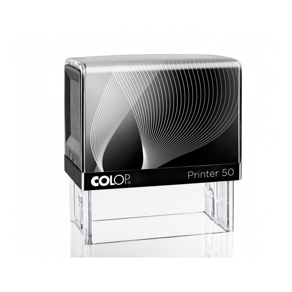 Печат Colop Printer 50, правоъгълен, 30х69 мм, син тампон