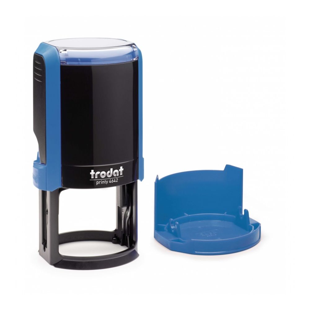 Печат Trodat Printy 4642, кръгъл, D42 мм, с капаче, син тампон