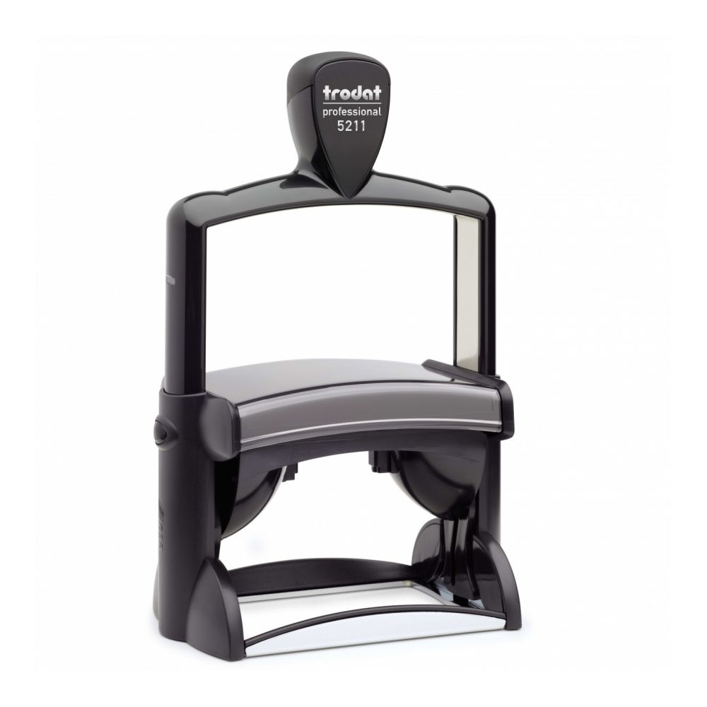 Печат Trodat Professional 5211, метален, правоъгълен, 85х55 мм, син тампон
