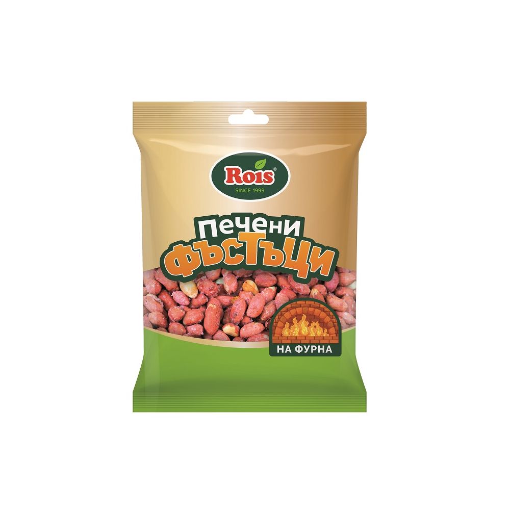 Печени фъстъци Rois, едри, пакет 160 г