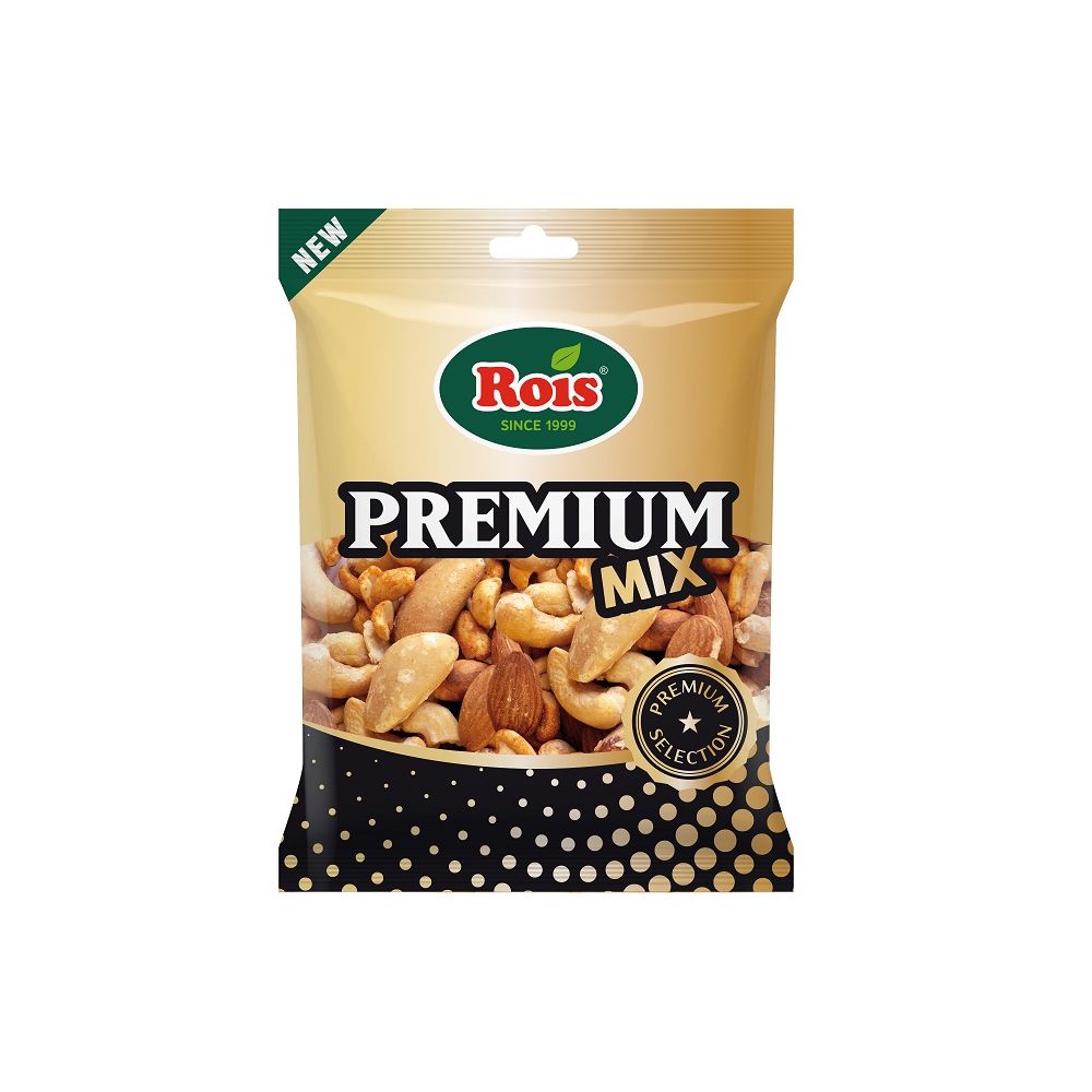 Печени ядки Rois MiХ Premium, бадеми, кашу, лешници и шам фъстък, пакет 150 г