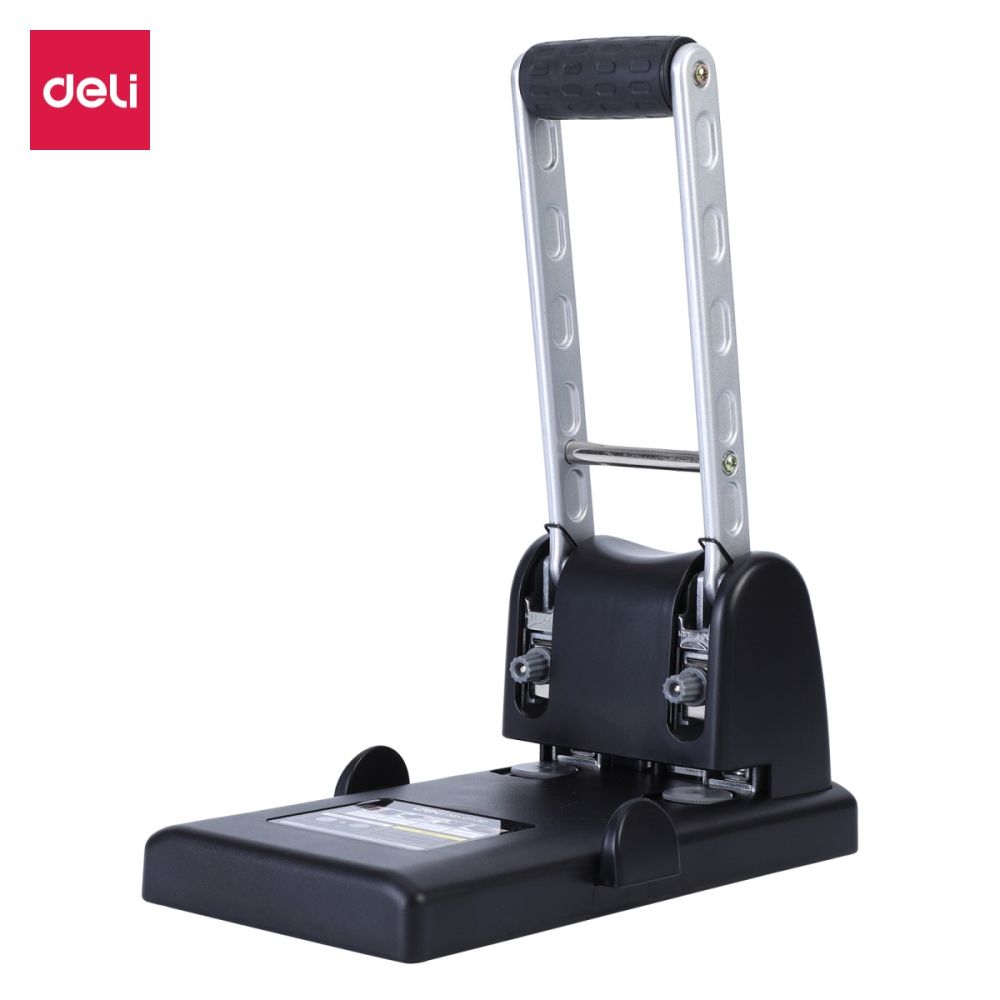 Перфоратор Deli Expert, E0130, за 100 л.(80 г), усилен, с ограничетел, метален, черен