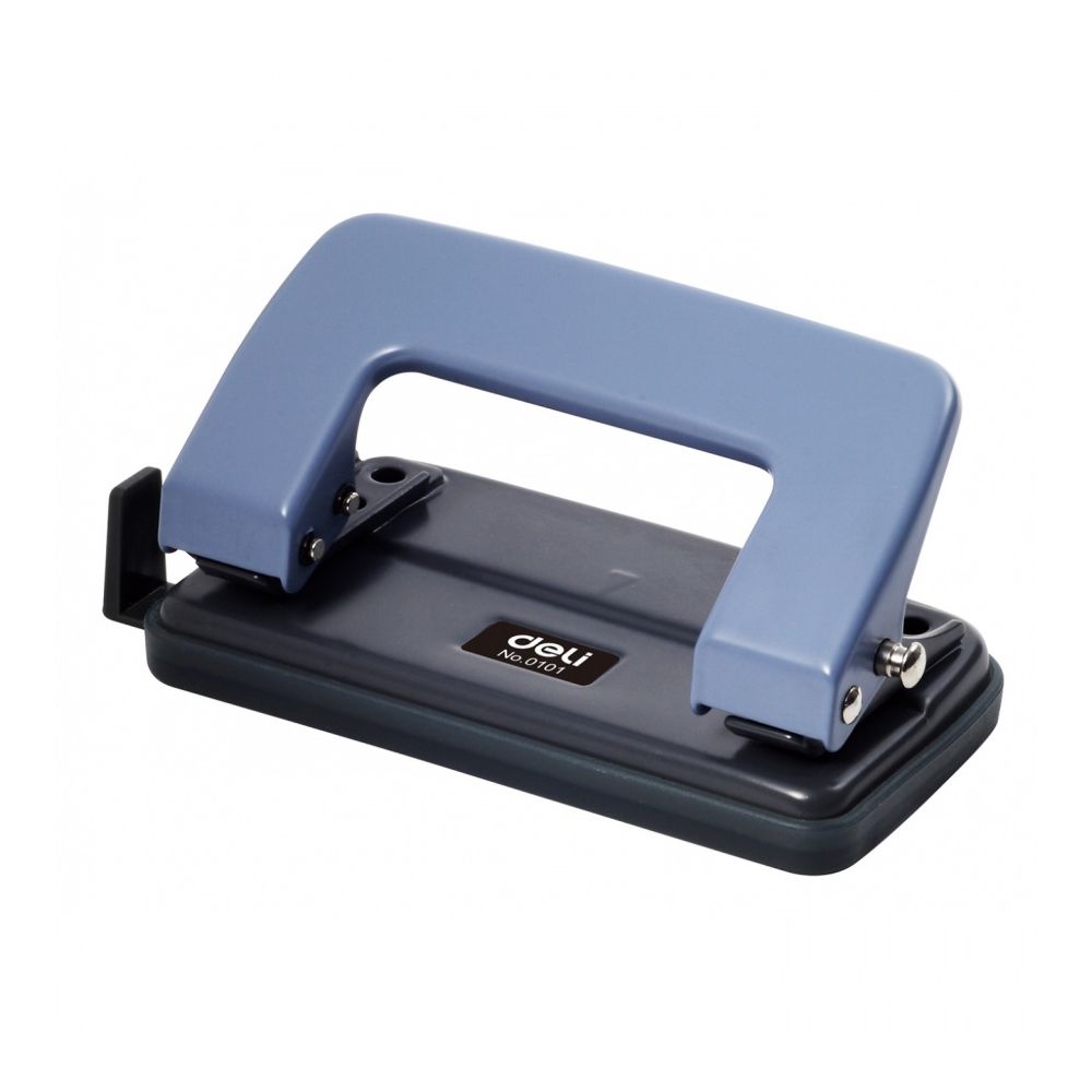 Перфоратор Deli Start E0101, за 10 л.(80 г), с ограничител, метален, син