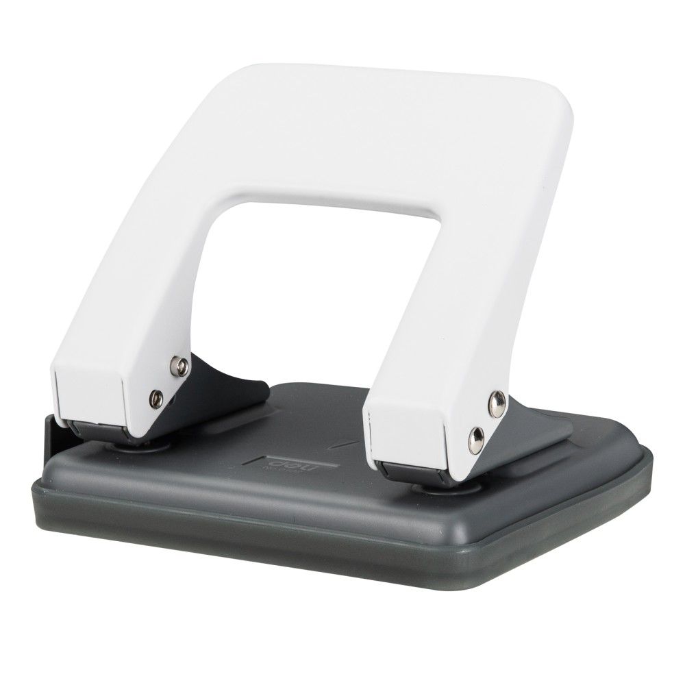 Перфоратор Deli Start E0102, за 20 л.(80 г), с ограничител, метален, бял