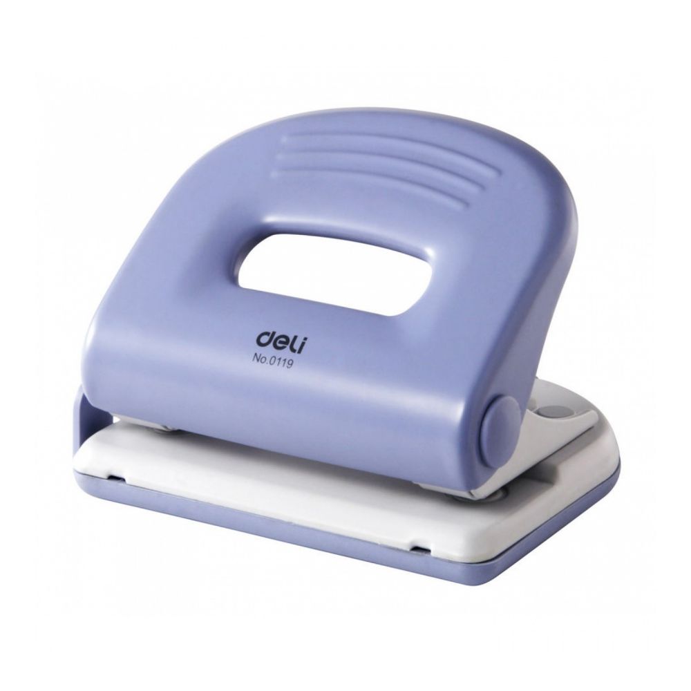 Перфоратор Deli Start, E0119, за 25 л.(80 г), с ограничител, метален, син