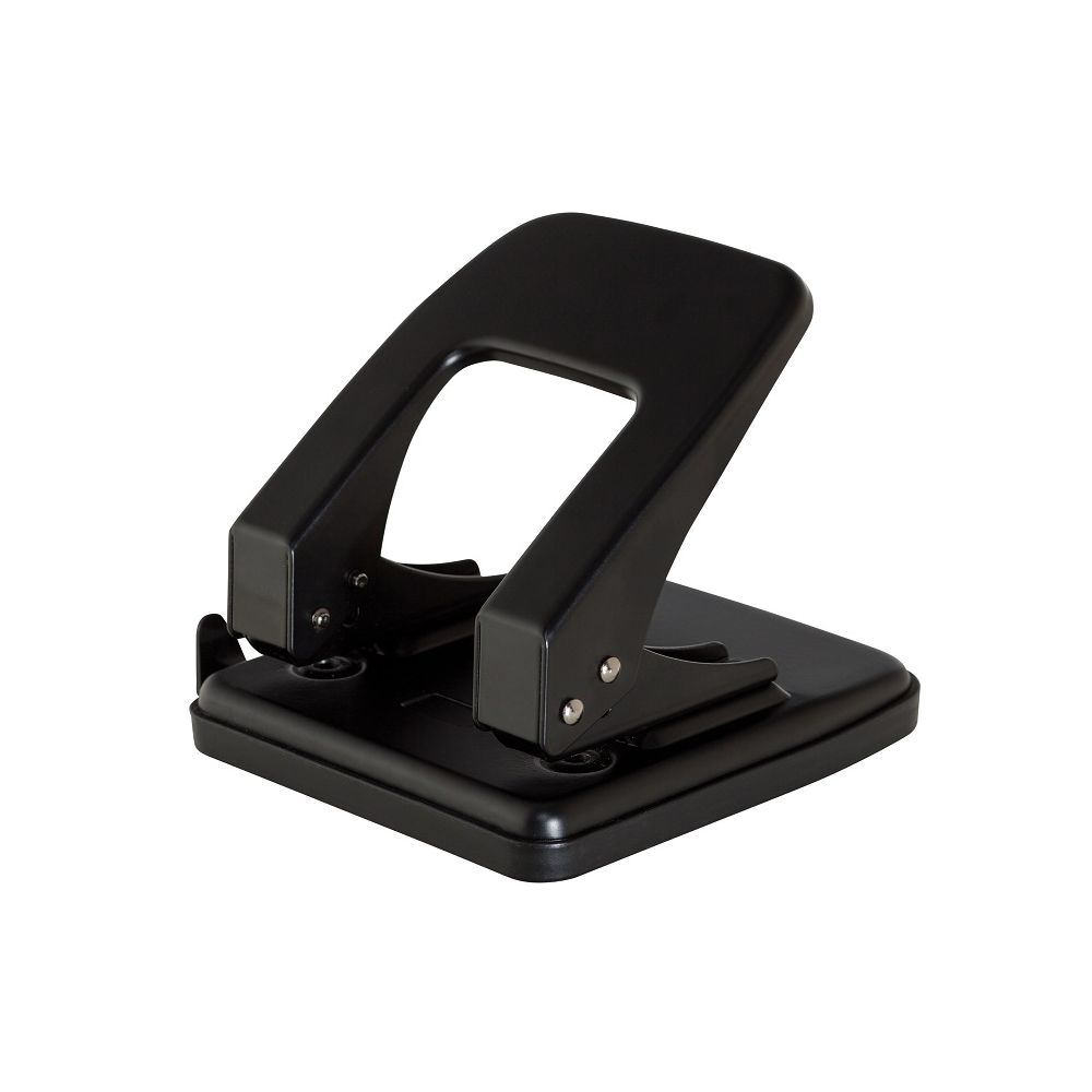 Перфоратор OFFICE PRODUCTS, за 40 л.(80 г), с ограничител, метален, черен