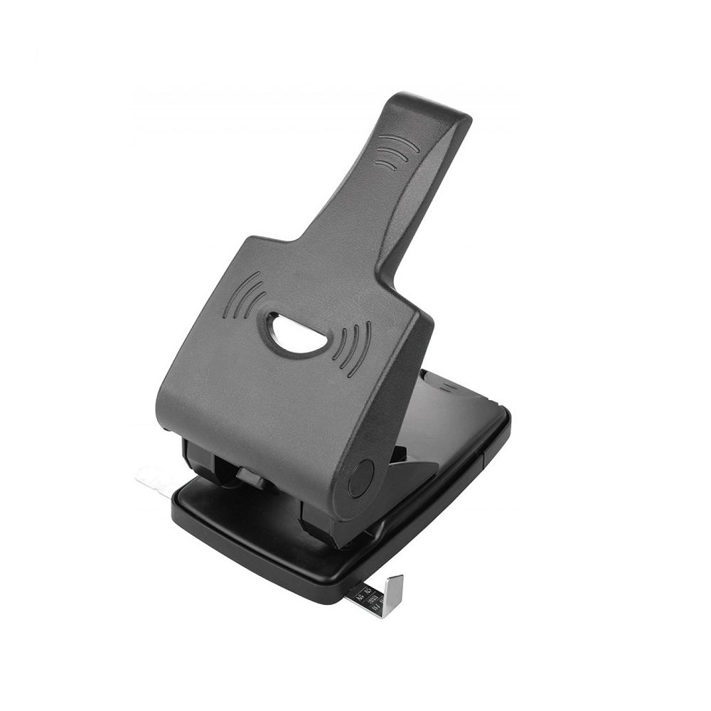 Перфоратор OFFICE PRODUCTS, за 65 л.(80 г), с ограничител, метален, черен