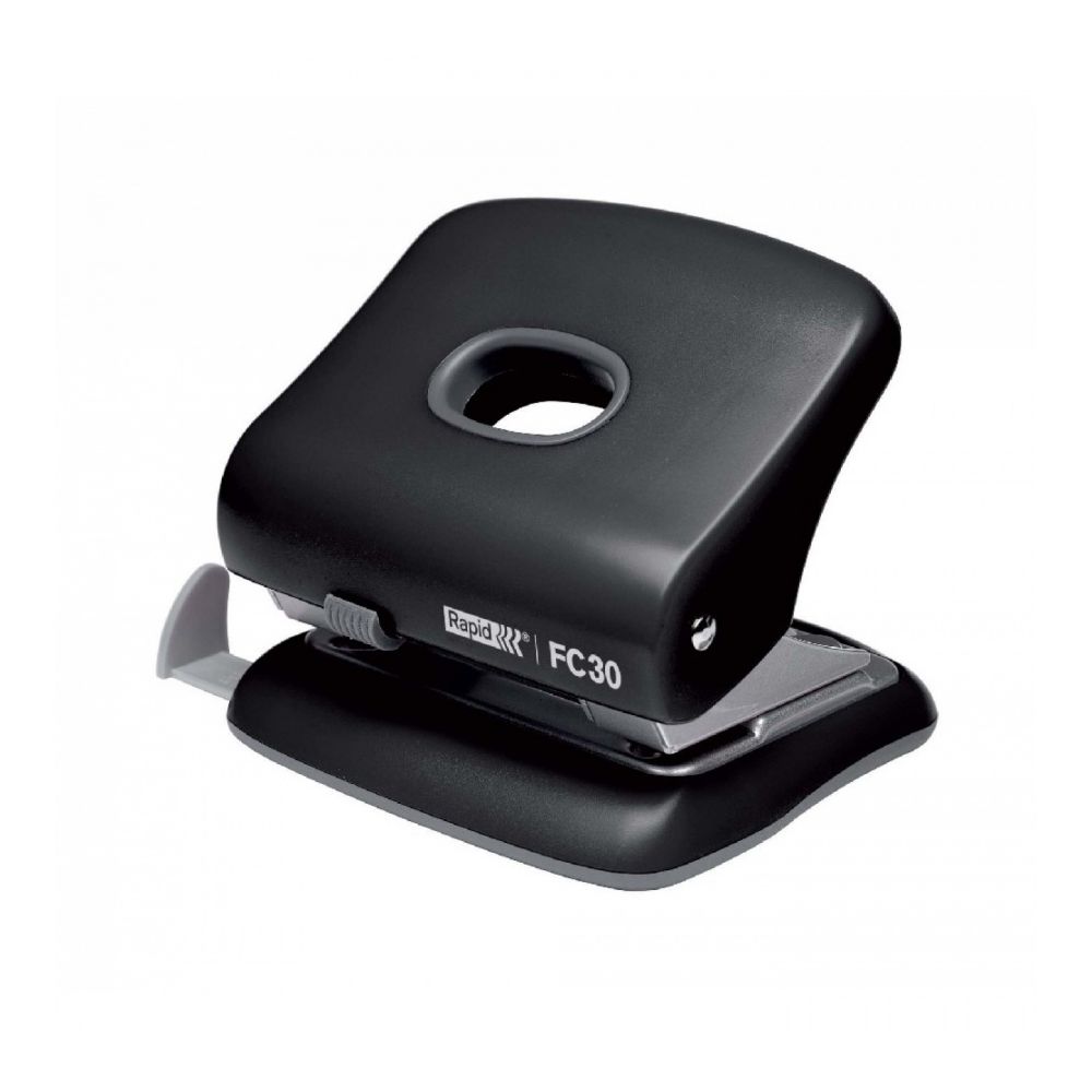 Перфоратор Rapid FC30, за 30 л.(80 г), с ограничител, 110x66x118 мм, ABS + метал, черен