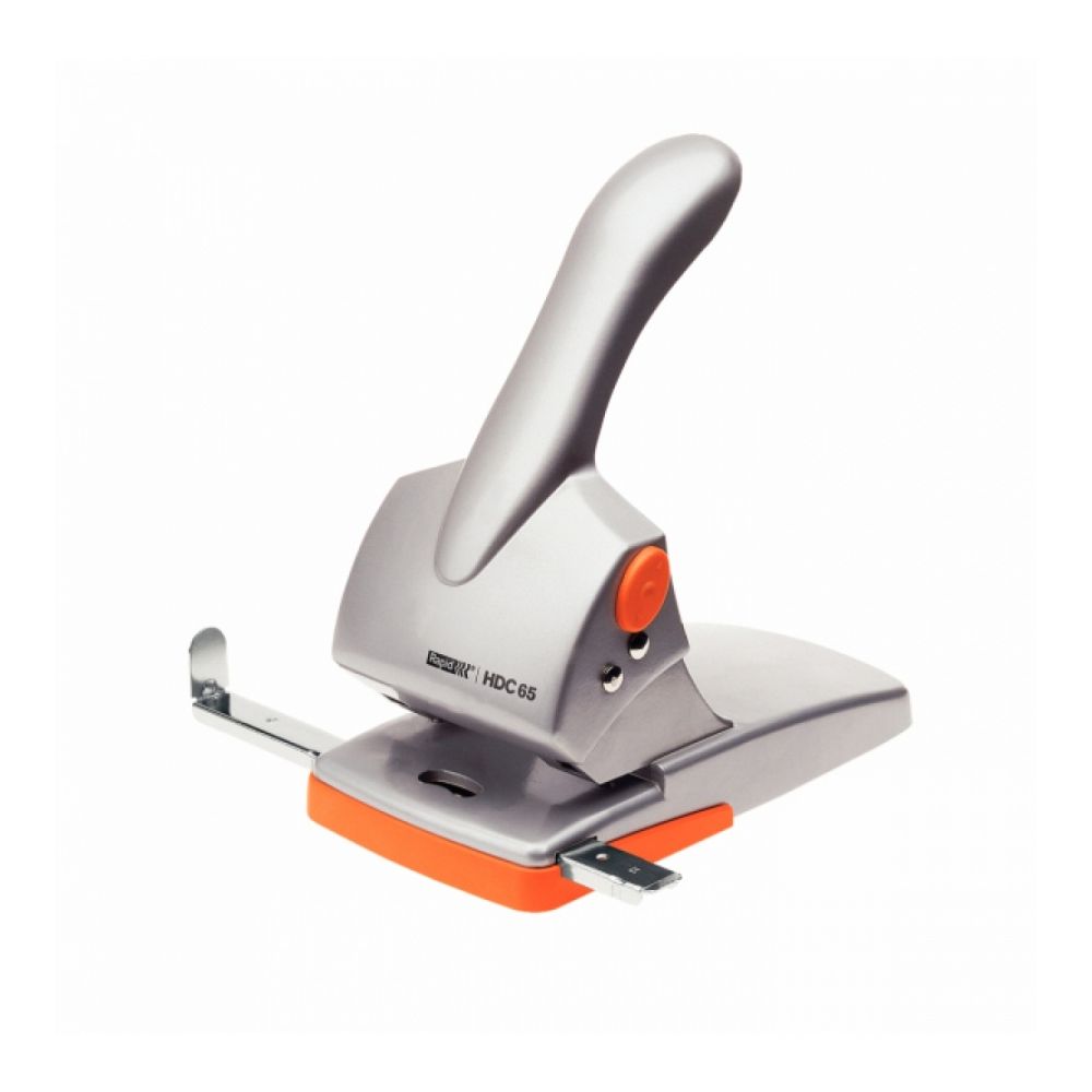 Перфоратор Rapid HDC65, за 65 л.(80 г), с ограничител, 119x104x229 мм, ABS + метал, светлосив