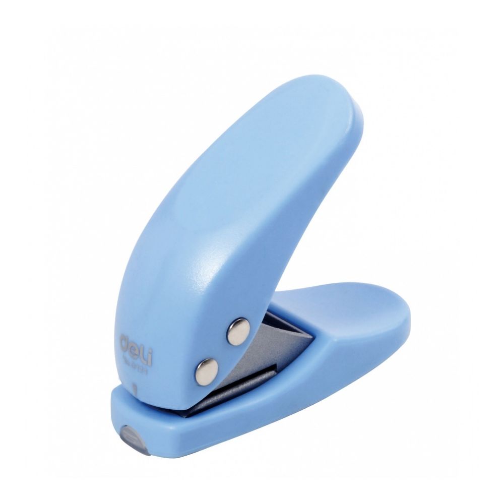 Перфоратор за един отвор, Deli Start, за 10 л.(80 г), E0111, с ограничител, метален, син