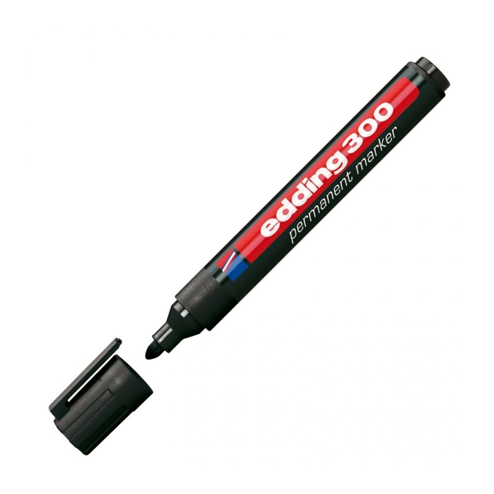 Перманентен маркер edding 300, объл връх 1.5-3 мм, черен