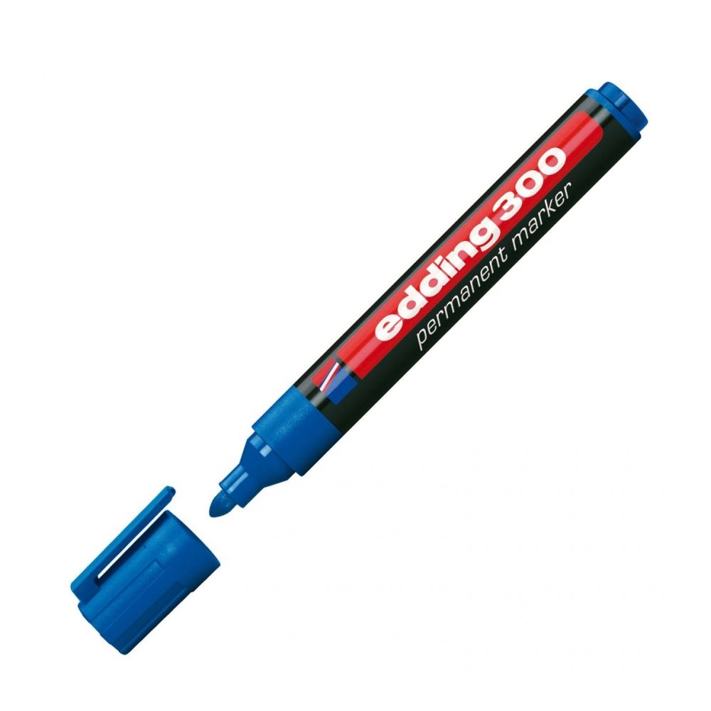 Перманентен маркер edding 300, объл връх 1.5-3 мм, син