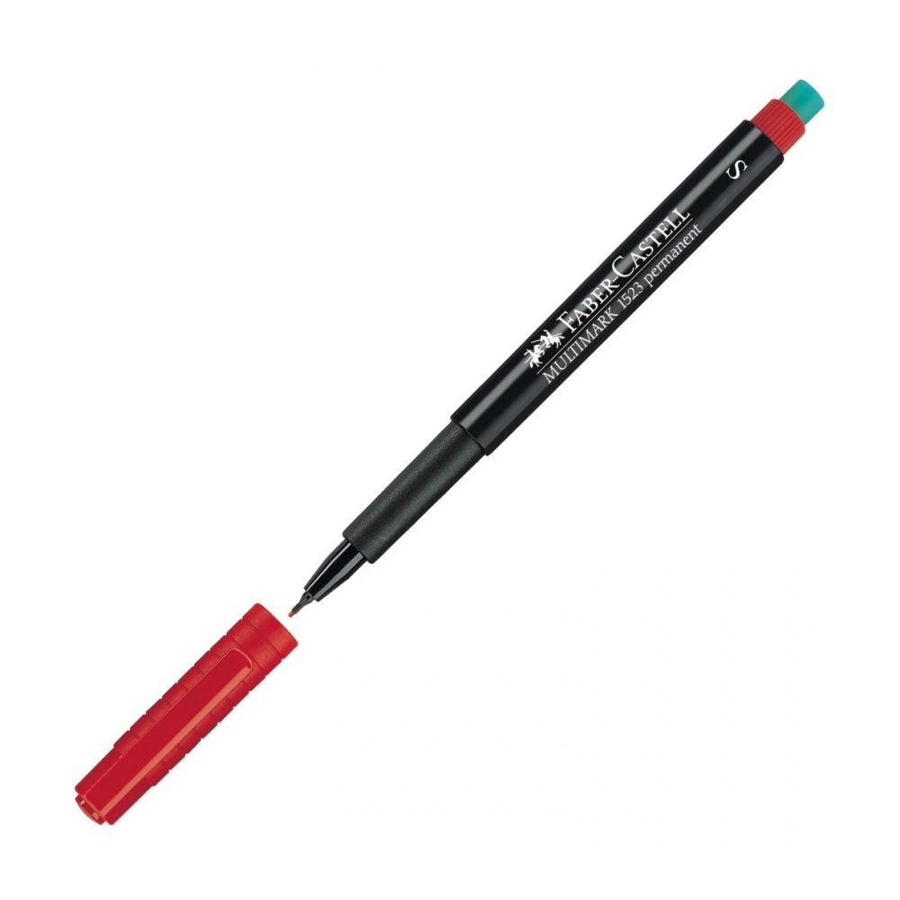 Перманентен маркер Faber-Castell 152321 OHP-S, 0.4 мм, червен