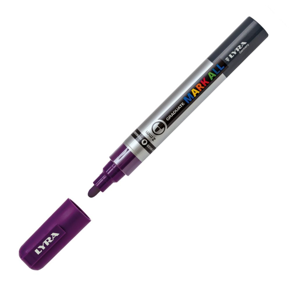 Перманентен маркер LYRA GRADUATE MARK ALL, объл връх 2 мм, лилав
