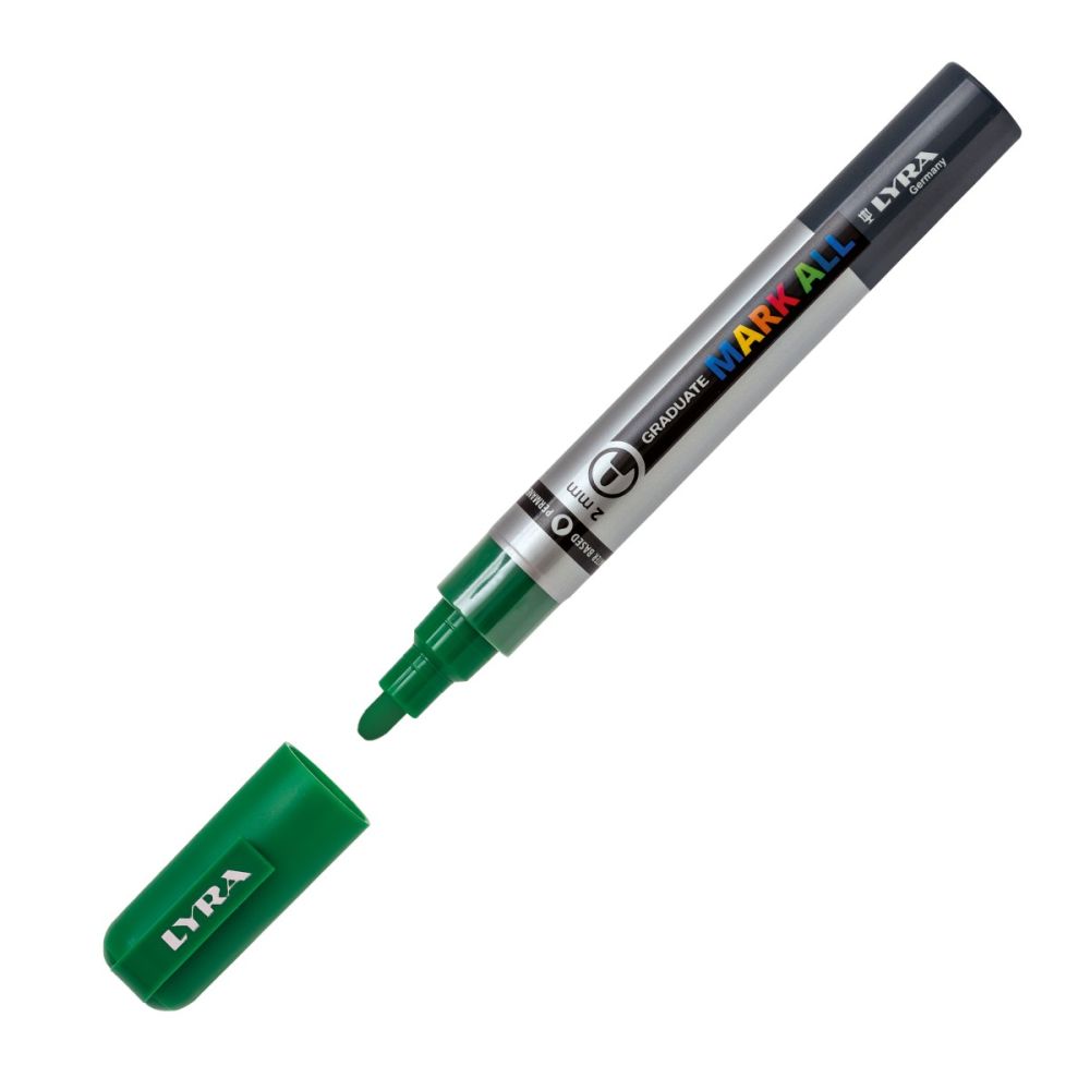 Перманентен маркер LYRA GRADUATE MARK ALL, объл връх 2 мм, сапфирено зелен