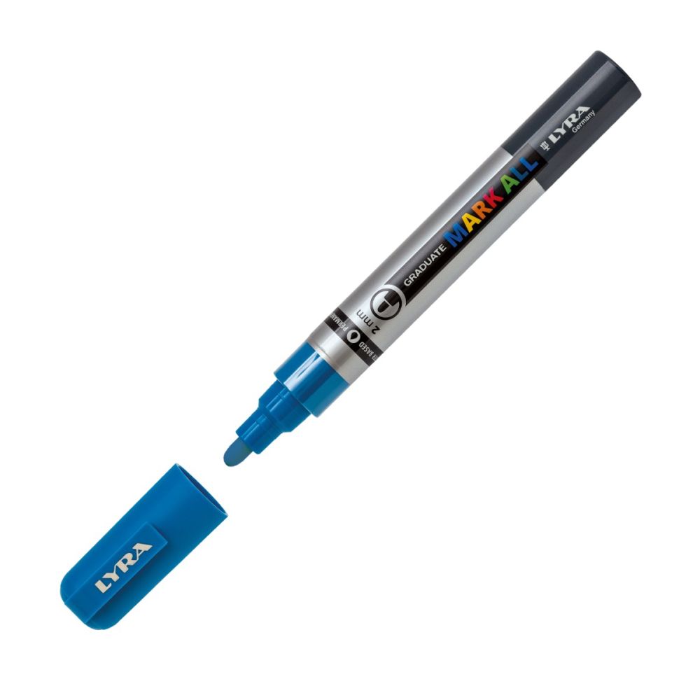 Перманентен маркер LYRA GRADUATE MARK ALL, объл връх 2 мм, светлосин