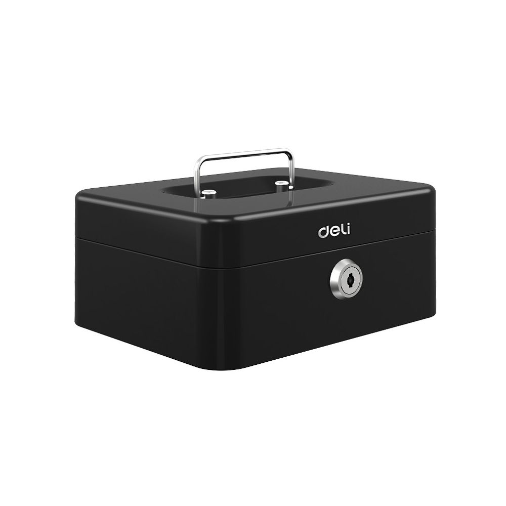 Персонална метална каса Deli ET500, 200х160х90 мм, черна