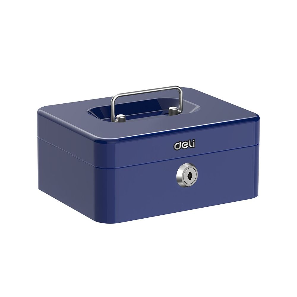 Персонална метална каса Deli ET503, 200х160х90 мм, синя