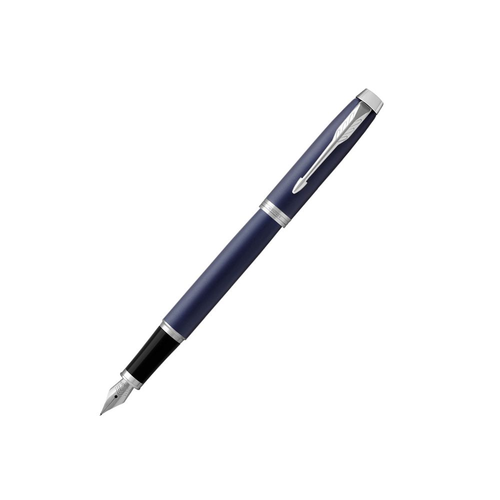 Писалка PARKER Royal IM Matte Blue CT, месингово тяло, хромиран клип, черен