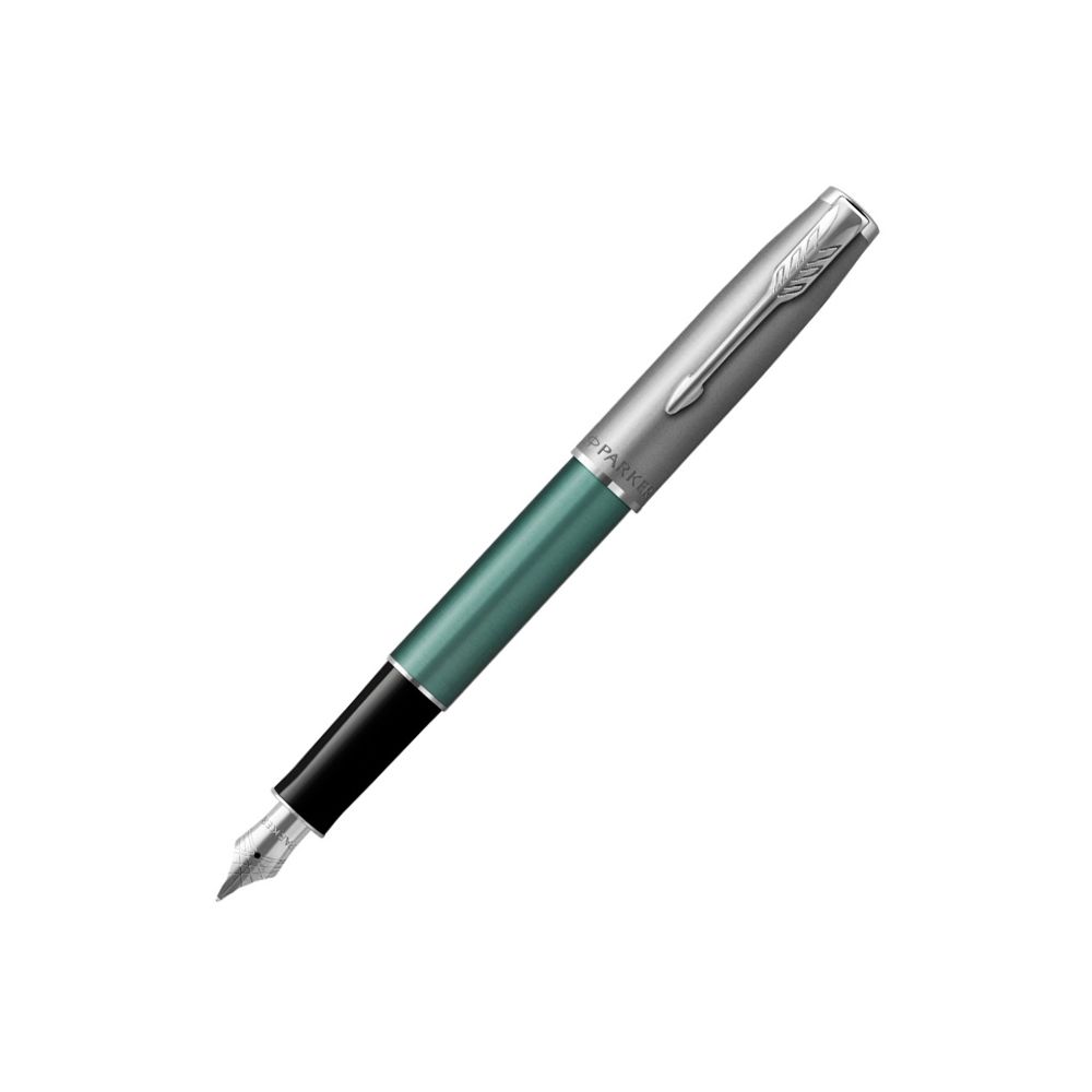 Писалка PARKER Royal Sonnet Essential Green, стоманено тяло, позлатен клип, черен