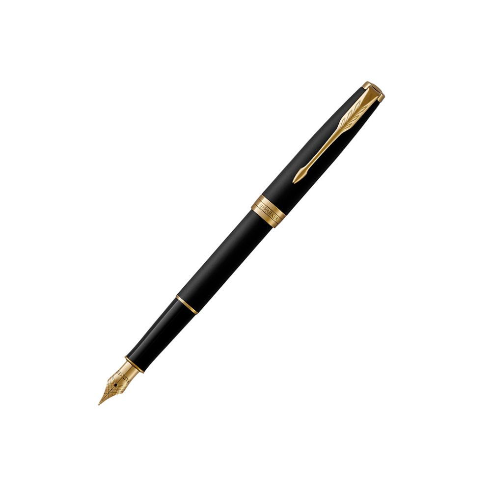 Писалка PARKER Royal Sonnet Matte Black GT, месингово тяло, позлатен клип, черен