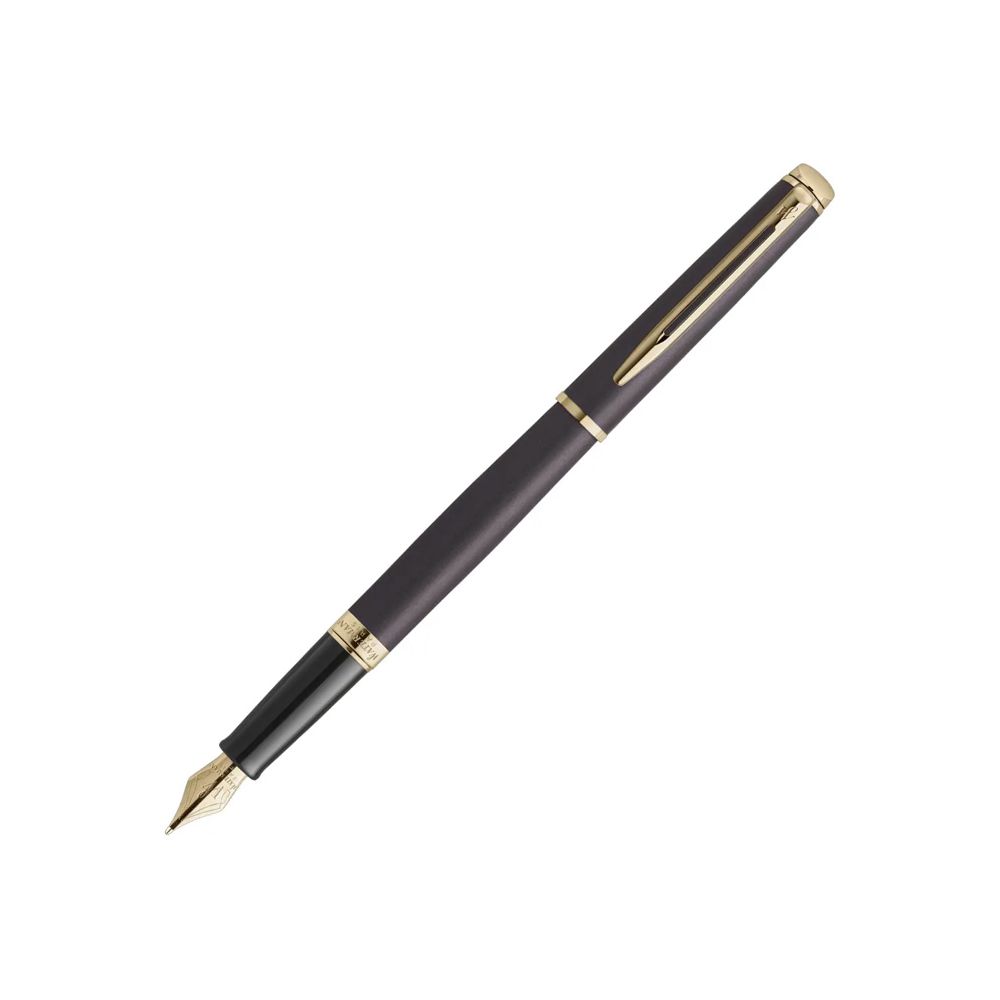 Писалка Waterman Hemisphere Understated Black GT, стоманено тяло, позлатен клип, син