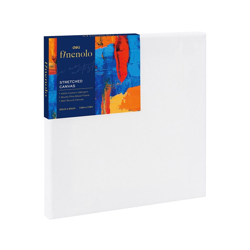 Платно за рисуване Deli Finenolo EC279-3, с дървена рамка, 100% памук, 280 гр/кв.м, 20х20 см