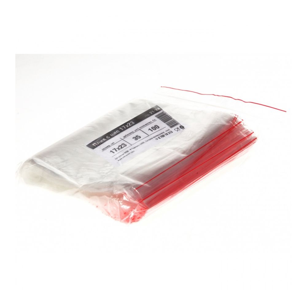 Плик с цип Extrapack, LDPE, 35 mic, кристален, 170х230 мм, опаковка 100 бр.