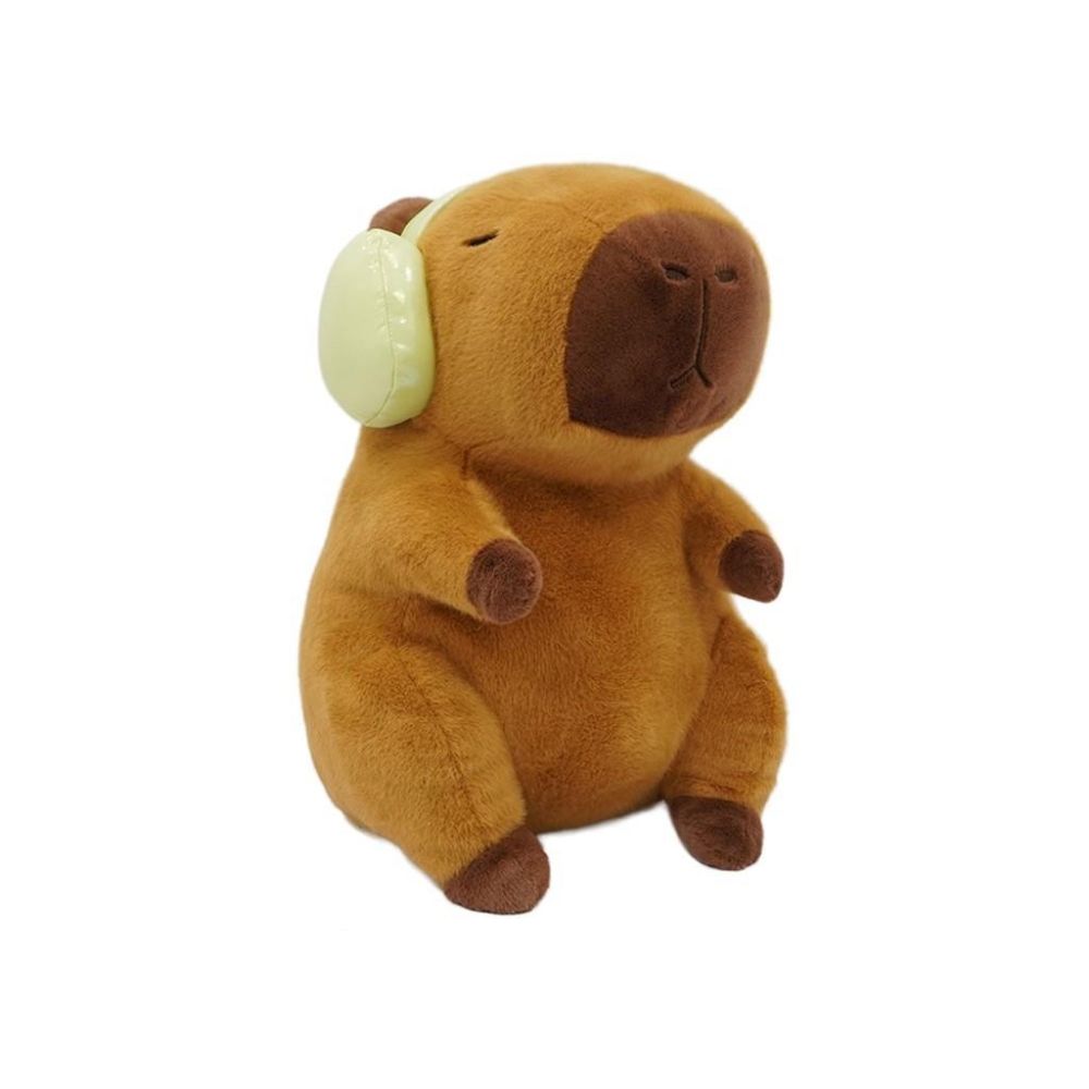 Плюшена играчка Luna Toys CAPYBARA Headset Squishcuties, със слушалки, 20 см