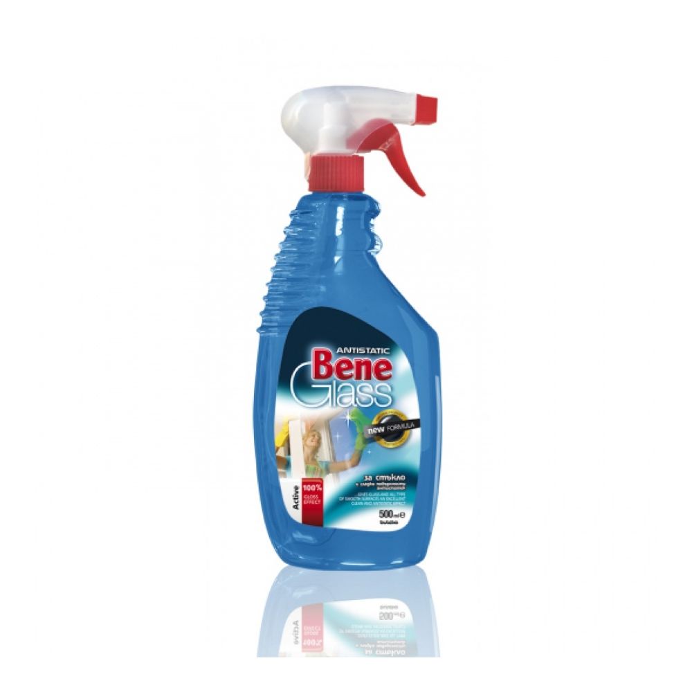 Почистващ препарат за стъкло Bene Glass, с помпа, 500 мл