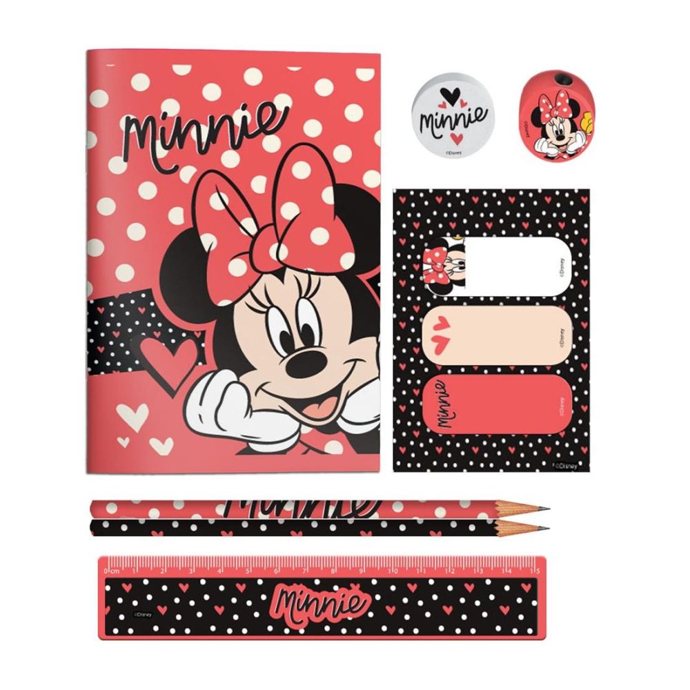 Подаръчен комплект MINNIE MOUSE, линийка, два молива, острилка и др.