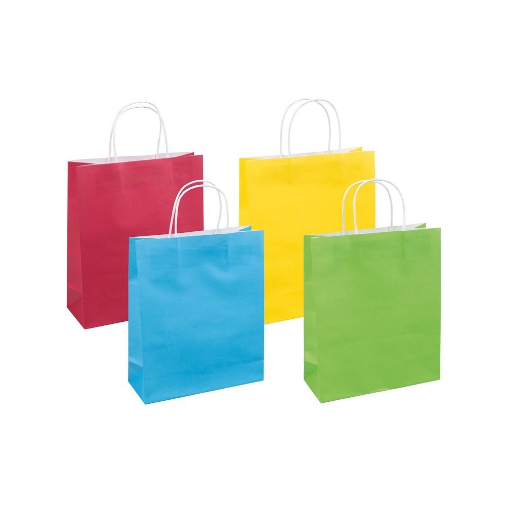 Подаръчна торбичка DONAU HOME, крафт хартия 120 г/кв.м, 250х300х100 мм, асорти цветове