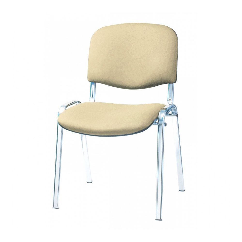 Посетителски стол TAURUS TC S, еко кожа, метална база хром, без подлакътници, слонова кост