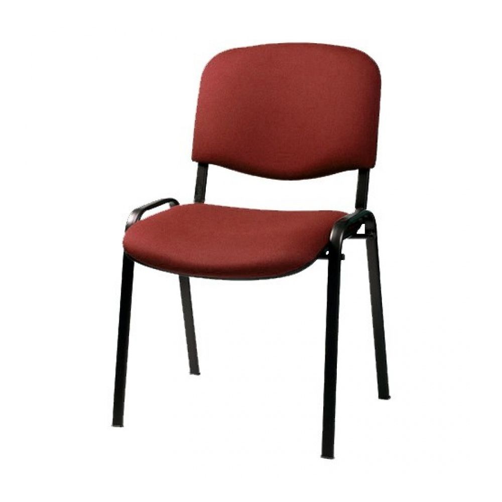 Посетителски стол TAURUS TN C, дамаска, черна метална база, без подлакътници, червен