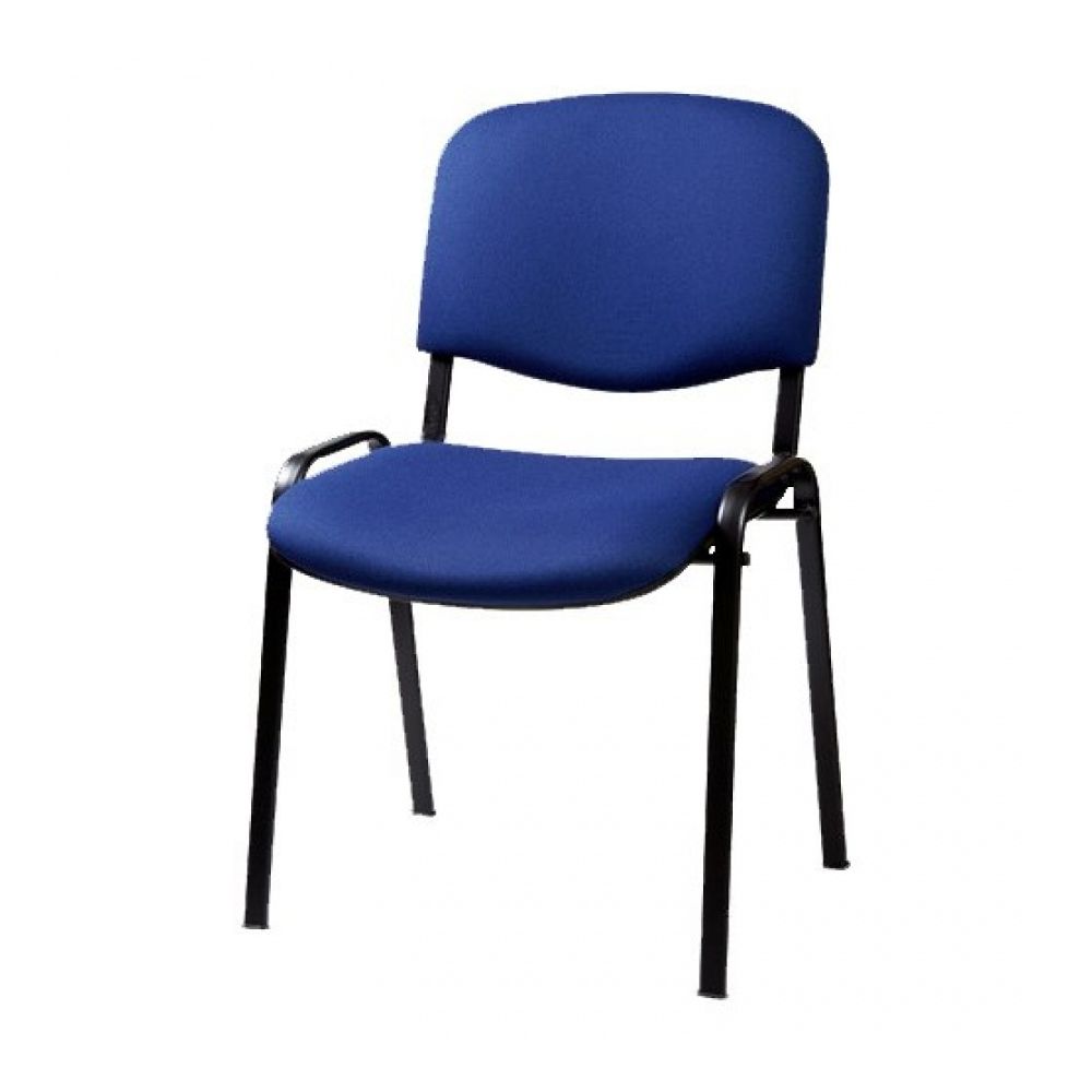 Посетителски стол TAURUS TN C, дамаска, черна метална база, без подлакътници, син