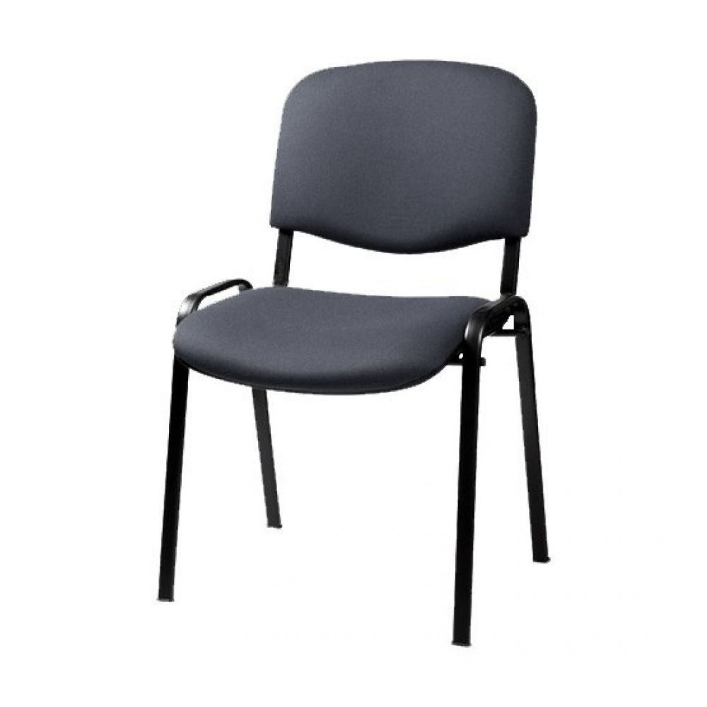 Посетителски стол TAURUS TN C, дамаска, черна метална база, без подлакътници, сив